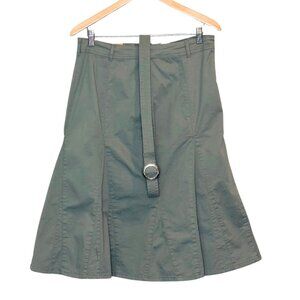 Gloria Vanderbilt Flare Skirt Size 10 Army Green Stretch Cotton A-Line